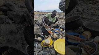 Turkana Tribe Mother has responsibility of Sharing Meals Equally shortsfeed africa food [upl. by Janith]