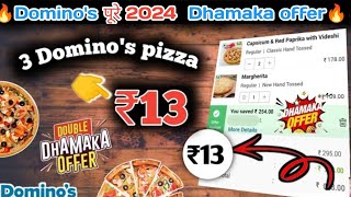 3 DOMINOS PIZZA in ₹13 😋🍕Dominos pizza offerDominos pizza offers for todaydominos coupon code [upl. by Melquist]