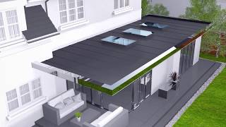 The Ofset Blade Contemporary Frameless Flat Roof WindowRooflightSkylight [upl. by Aihsenyt382]