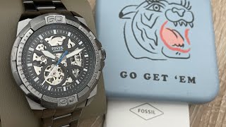 Fossil Bronson Automatic Smoke Stainless Steel Men’s Watch ME3218 Unboxing UnboxWatches [upl. by Lyrej]