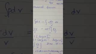 To find the work done in isothermal process class 12th derivation shorts [upl. by Atilegna]