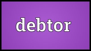 Debtor Meaning [upl. by Prasad]