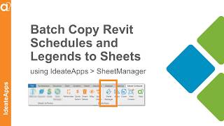 Batch Copy Revit Schedules and Legends with IdeateApps [upl. by Rosane]