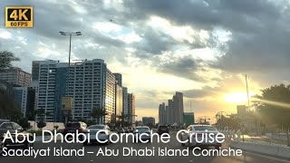 ASMR  Abu Dhabi Corniche Cruise  Saadiyat to Corniche in 4k 60FPS [upl. by Ecydnarb135]