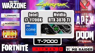 i711700K  RTX 3070 Ti tested on 11 Games  PCMARK10 and 3DMARK  T7000 Gaming PC [upl. by Litnahc411]