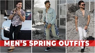 3 EASY SPRING OUTFITS FOR MEN 2018  Mens Festival Fashion amp Style Lookbook  Alex Costa [upl. by Nanda690]