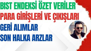 BIST ENDEKSİ ÖZET BİLGİLER AÇILIŞ VERİLERİ GERİ ALIMLAR  PARA GİRİŞİ ÇIKIŞI OLAN HİSSELER [upl. by Bhatt]