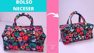 DIY – BOLSO NECESER  BOLSO DE MANO  NECESER CON MANIJAS [upl. by Hirz]