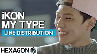 iKON  My Type Line Distribution Color Coded [upl. by Ilek]