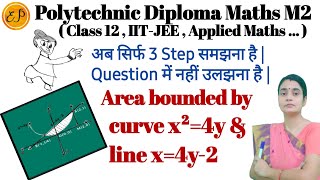 Area bounded by curve x²4y and line x4y2  वक्र x²4y और रेखा x4y2 से घिरा क्षेत्र का क्षेत्रफल [upl. by Bresee334]