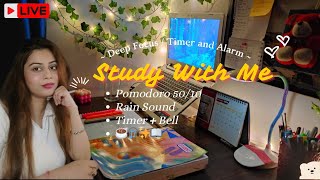 LIVE  10 Hrs 📚Study With Me  Pomodoro Timer 5010 amp Rain Sound  CA CMA CS NEET UPSC JEE [upl. by Chladek]