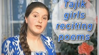 East Iranic Tajik girls reciting Tajik poems about Nowruz in Tajikistan [upl. by Lamori816]