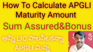 How To Calculate APGLI Sum Assured Bonus Maturity ValueAPGLI CalitaterAPGLI మెచురిటీవిలువ తెలుసుకో [upl. by Michaud]