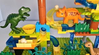 Satisfying Weekend Marble Run ASMR ☆ DIY Coaster ☆ LEGO Duplo ☆ TRex Diplodocus Dinosaur Course [upl. by Huston]