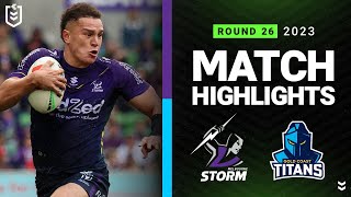 NRL 2023  Melbourne Storm v Gold Coast Titans  Match Highlights [upl. by Nonek187]