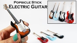 DIY Miniature Electric Guitar made with popsicle sticks [upl. by Neufer]