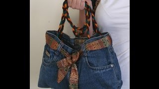 DIY Fashion Jeans BAG  recycled denim DIY Bag Vol 1A [upl. by Aizan]