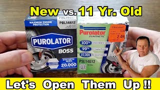 Purolator Boss PBL14612 Oil Filter vs Purolator Synthetic PSL14612 Oil Filter Cut Open Comparison [upl. by Nitram]