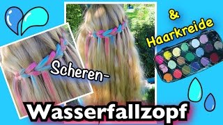 ScherenWasserfallzopf plus Haarkreide 💗 coole Mädchen ZöpfeampFrisuren [upl. by Jonie]