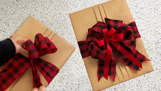 How to make a big holiday bow on a gift box [upl. by Eluj]