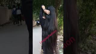 Hair flaunting  Hair strength challenge  Garden hairplay [upl. by Ahsieyk]