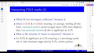 Panel data pooled OLS results interpretation [upl. by Ellerret597]