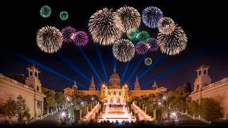 The Magic Fountain of Montjuic Music and Light Show in Barcelona Catalonia Spain [upl. by Kcirdez589]