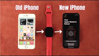 How to Pair Existing Apple Watch to New iPhone Restore From Backup [upl. by Dwinnell571]