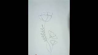 How to draw flowers easy step by step with pencil  Flower drawing tutorial 🔥✅ [upl. by Horton]