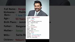 R Madhavan Biography biography shortvideo [upl. by Nelleoj]