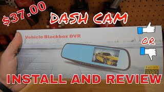 AmazonDash cam install and review 1080p dual camera rear view mirror display [upl. by Hazeghi]