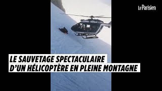 Les images spectaculaires d’un hélicoptère en mission sauvetage en pleine montagne [upl. by Ivor]