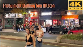 4K Walking tour Friday night movements  BrightonBrookline amp Allston Boston  real city sound [upl. by Hanny296]