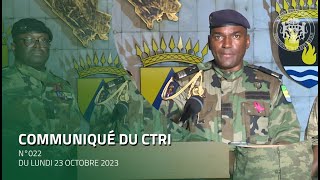 Communiqué N°022 du CTRI du 23 octobre 2023 [upl. by Mongeau907]