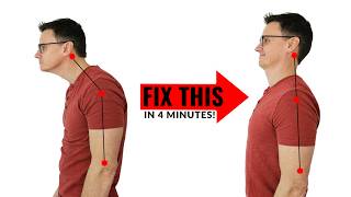 FIX Forward Head Posture in 4 minutes  Exercises for Hunchback Posture [upl. by Etteinotna]