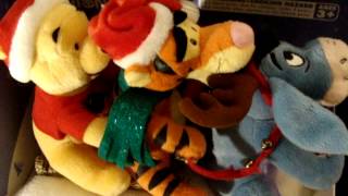 Gemmy Disney Animated Pooh Eeyore amp Tigger Christmas Sleigh Ride quotJingle Bellsquot [upl. by Nannerb]