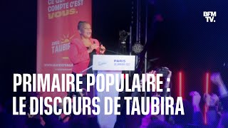 Primaire populaire le discours de Christiane Taubira après sa victoire [upl. by Arriaes]