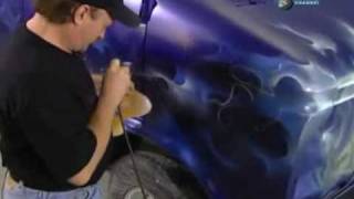 The amazing Mike Lavallee on Overhaulin airbrushing blue flames [upl. by Reitrac]