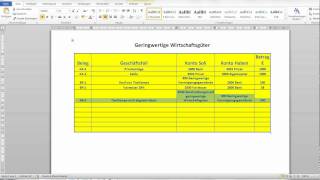 Geringwertige Wirtschaftsgüter Buchführung mit Excel [upl. by Ateloiv]