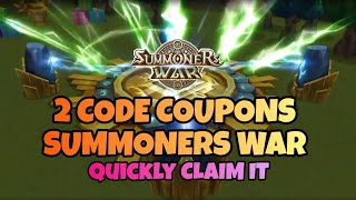 CODE COUPONS Quickly CLAIM IT Summoners War  Sky Arena [upl. by Retla491]