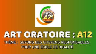 CAFOP DODIENNE OFFICIEL ART ORATOIRE A12 [upl. by Anelehs]