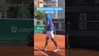 Albert RamosVinolas checks line call during ATP Challenger match with Calvin Hemery in Seville [upl. by Moseley]