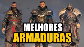 TOP 3 MELHORES ARMADURAS DE ASSASSINS CREED VALHALLA [upl. by Lednic378]