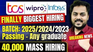 🔥TCS Wipro amp Infosys Biggest Mass Hiring News  Apply Now [upl. by Adeuga]