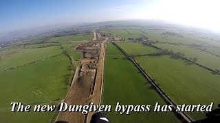 Paramotoring footage of the start of the new Dungiven bypass 27 February 2019 [upl. by Cheng]