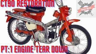 Honda CT90 Restoration  COMPLETE ENGINE TEAR DOWN [upl. by Adiaz268]