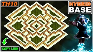 NEW BEST TH10 base 2023 Copy Link COC Town Hall 10 HybridTrophyFarming base  Clash of Clans [upl. by Analra]