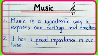 10 lines essay on Music  10 lines about Music  Importance of Music Essay  Value of Music Essay [upl. by Archibald]