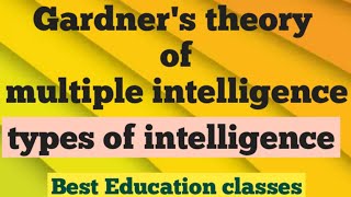 Gardners theory of multiple intelligence Types of intelligenceBest Education Classes [upl. by Ailaroc]