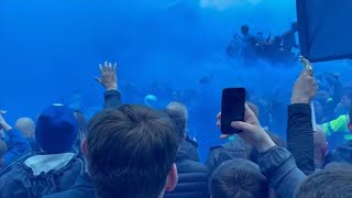 Flares Smoke Bombs amp Chants Outside Goodison Park I 🎵quotWe Are The Goodison Gangquot🎵 [upl. by Macintosh]